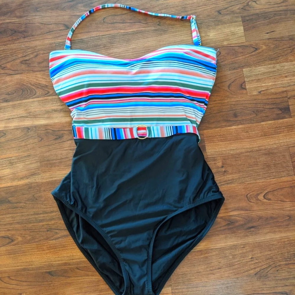 Athena Striped Swimsuit 14 One-piece